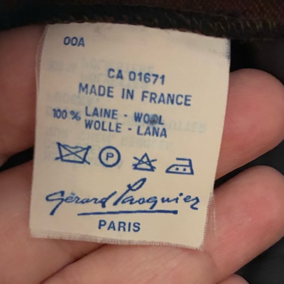 Vintage Gerard Pasquier Made in France 100% Wool Brown Striped Women's Skirt - Picture 7 of 11